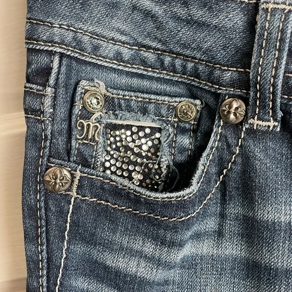 Miss Me Women's Embellished Blue Boot Cut Jeans - Picture 7 of 15
